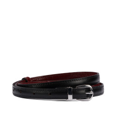 Damebælte 45-1mc tofarvet sort+croco bordeaux