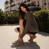 Damesneakers 6102 sandfarvet kombineret ruskind lifestyle