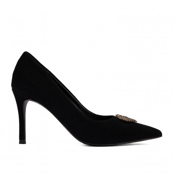 Elegante damesko 1363 sort ruskind