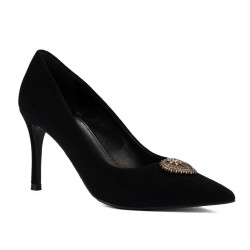 Elegante damesko 1363 sort ruskind