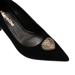 Elegante damesko 1363 sort ruskind