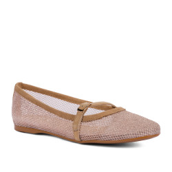 Dame ballerinasko 1369 beige kombineret
