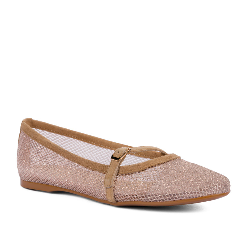 Dame ballerinasko 1369 beige kombineret