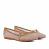 Dame ballerinasko 1369 beige kombineret