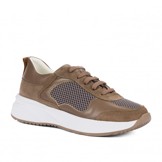 Damesneakers 6098 kombineret sand