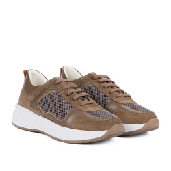 Damesneakers 6098 kombineret sand