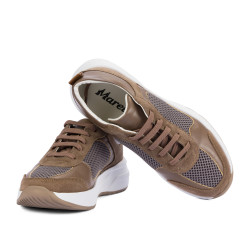 Damesneakers 6098 kombineret sand
