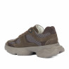 Dame sportssko 6102 sandfarvet kombineret ruskind 01
