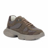 Dame sportssko 6102 sandfarvet kombineret ruskind 01