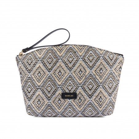 Damehåndtaske 213g raffia noir
