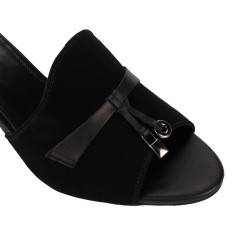 Damesandaler 1367 sort velour