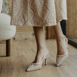 Damesandaler 1368 beige kombineret
