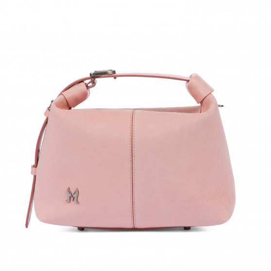 Damehåndtaske 037-1g 01 ruskind baby pink