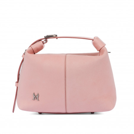 Damehåndtaske 037-1g 01 ruskind baby pink