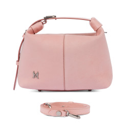 Damehåndtaske 037-1g 01 ruskind baby pink