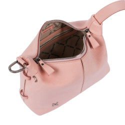 Damehåndtaske 037-1g 01 ruskind baby pink